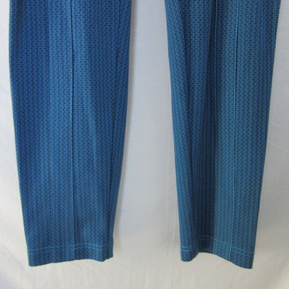 Betabrand Blue Patterned Pleated Dress Pants Womens Small Belted - Picture 3 of 7